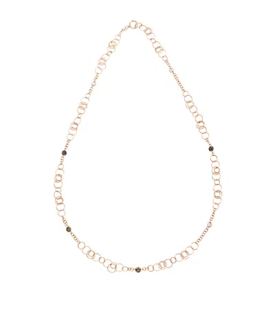 Pomellato Rose Gold And Diamond Sabbia Necklace In Brown
