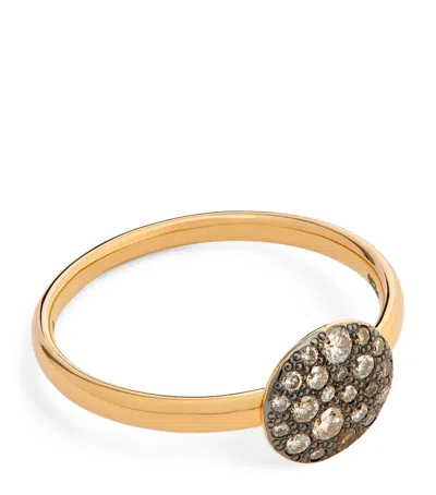 Pomellato Rose Gold And Diamond Sabbia Ring In Brown