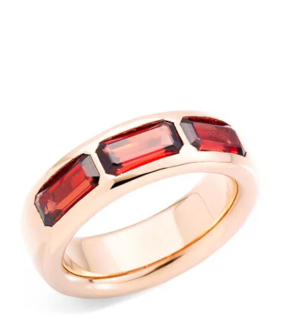 Pomellato Rose Gold And Garnet Iconica Ring In Red