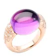 Pomellato Rose Gold, Diamond And Amethyst Iconica Ring In Purple