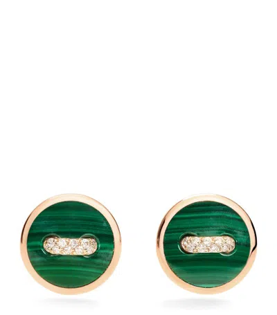 Pomellato Rose Gold, Diamond And Malachite Pom Pom Dot Earrings