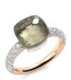 Pomellato Rose Gold, Diamond And Prasiolite Nudo Classic Ring In Green