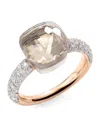 Pomellato Rose Gold, Diamond And Topaz Nudo Classic Ring In White