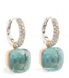 Pomellato Rose Gold, Diamond And Topaz Nudo Earrings In Blue