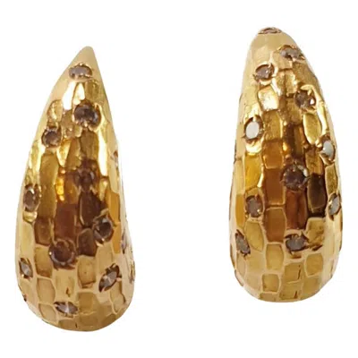 Pre-owned Pomellato Rose Gold Diamond Duna Earrings In Red