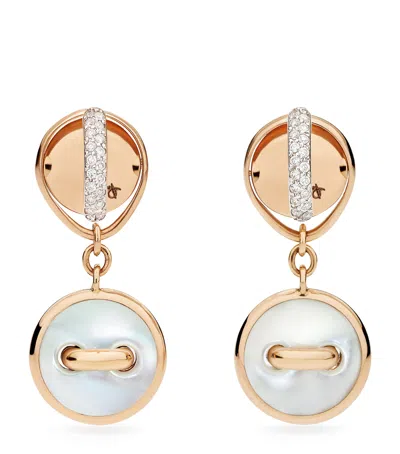 Pomellato Rose Gold, Diamond, Malachite And Mother-of-pearl Pom Pom Dot Earrings