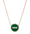 Pomellato Rose Gold, Diamond, Mother-of-pearl And Malachite Pom Pom Dot Necklace In Rose Gold