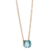 Pomellato Rose Gold Nudo Pendant Necklace In Blue
