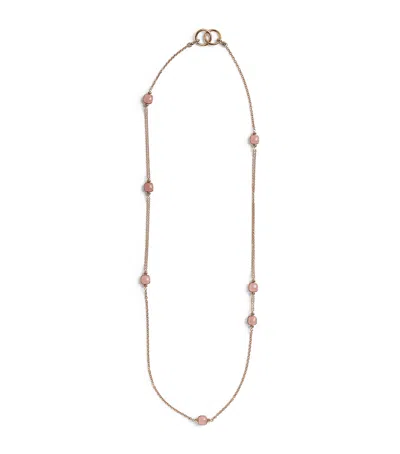 Pomellato Rose Gold, Rose Quartz And Chalcedony Nudo Necklace In Pink