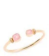 Pomellato Rose Gold, Rose Quartz And Rose Chalcedony Nudo Bangle In Gold