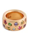 Pomellato Rose Gold, Tanzanite, Sapphire And Ruby Iconica Color Maxi Ring In Rose Gold
