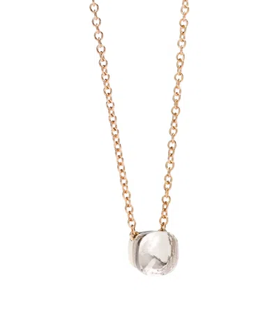 Pomellato Rose Gold, White Gold And White Topaz Nudo Necklace