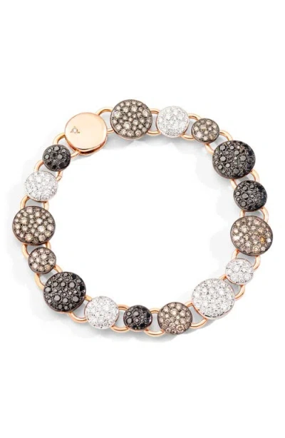 Pomellato Sabbia 18k Gold Diamond Pavé Station Bracelet In Multi