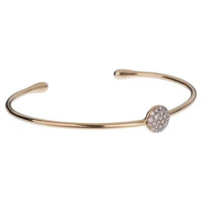 Pre-owned Pomellato Sabbia 18k Rose Gold Pave Diamond Cuff Bangle Bracelet In Red