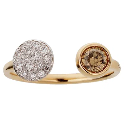 Pre-owned Pomellato Sabbia Diamond Cocktail Ring 18k Rose Gold Sz 5 1/2 In Red