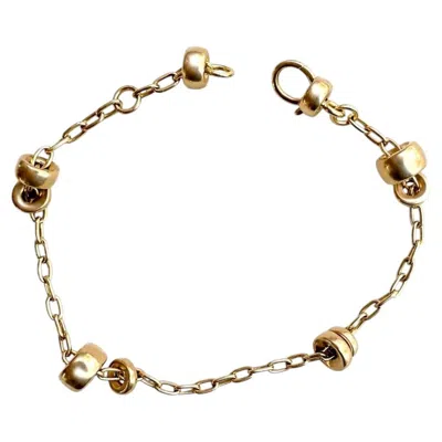 Pre-owned Pomellato Solid 18k Yellow Gold Rondels Iconica Link Chain Bracelet