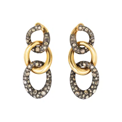 Pre-owned Pomellato Tango Gold And Diamond Earrings - '00s In Multi