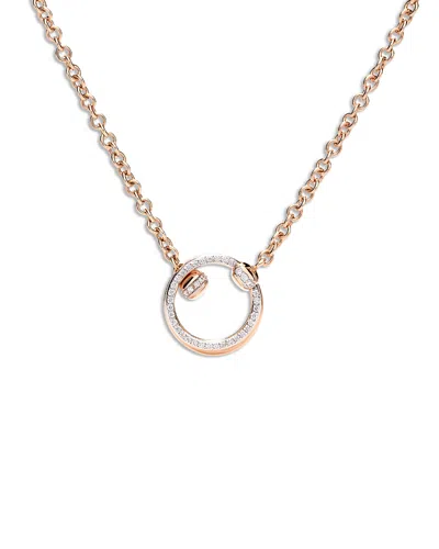 Pomellato Together Diamond Pave Double Circle Pendant Necklace, 0.20 Tcw In Gold
