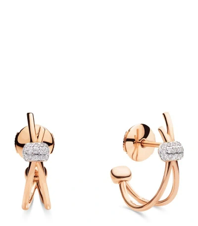 Pomellato Together Hoop Earrings In Rose Gold