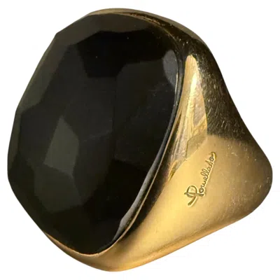 Pre-owned Pomellato Victoria Ring In 18k Rose Gold And Black Jet In Red