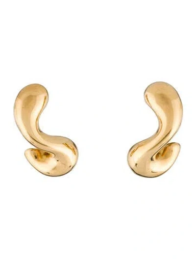 Pre-owned Pomellato Vintage 18k  S-shape Ear-clip Earrings In Multi