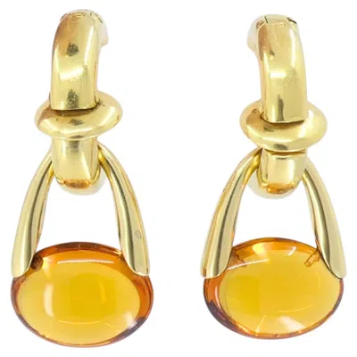 Pre-owned Pomellato Vintage  18k Gold Citrine Earrings Detachable Drop In Multiple