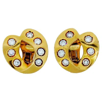 Pre-owned Pomellato Vintage  Earrings Diamond 18k Gold Clip-on Estate Jewelry In Multiple