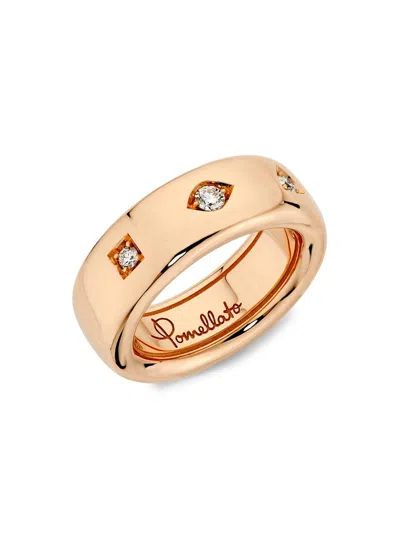 Pomellato Women's Iconica 18k Rose Gold & 0.10 Tcw Diamond Wide Ring In Gray