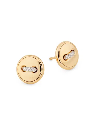 Pomellato Women's Pom Pom Dot 18k Rose Gold & 0.06 Tcw Diamond Button Stud Earrings