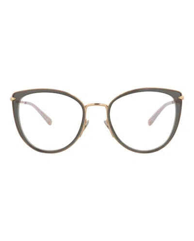 Pre-owned Pomellato Women's  Cat Eyeframe Acetate Optical Frames In Grey Gold Transparent (pm0083o/30008665/004