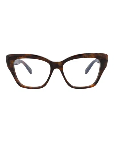 Pre-owned Pomellato Women's  Cat Eyeframe Acetate Optical Frames In Havana Havana Transparent (pm0120o/30014238