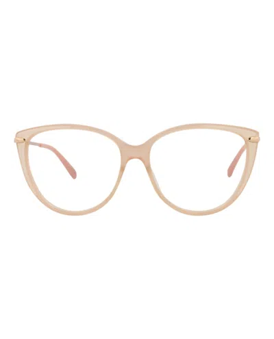 Pre-owned Pomellato Women's  Cat Eyeframe Acetate Optical Frames In Nude Gold Transparent (pm0089o/30008788/004