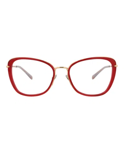 Pre-owned Pomellato Women's  Cat Eyeframe Acetate Optical Frames In Red Gold (pm0084o/30008667/003)