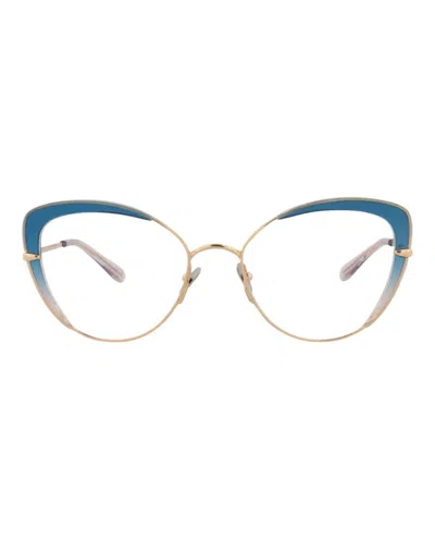 Pre-owned Pomellato Women's  Cat Eyeframe Metal Optical Frames In Gold Gold Transparent (pm0125o/30014246/002)
