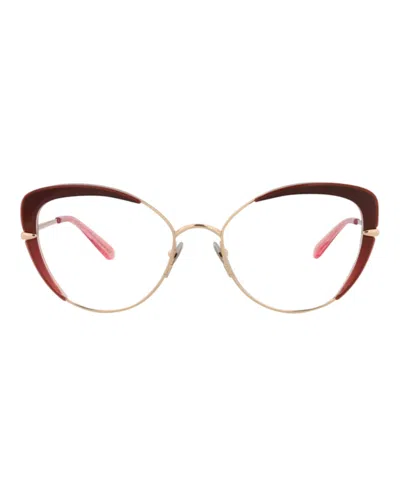 Pre-owned Pomellato Women's  Cat Eyeframe Metal Optical Frames In Gold Gold Transparent (pm0125o/30014246/004)