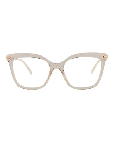 Pre-owned Pomellato Women's  Squareframe Acetate Optical Frames In Beige Gold Transparent (pm0094o/30010194/004