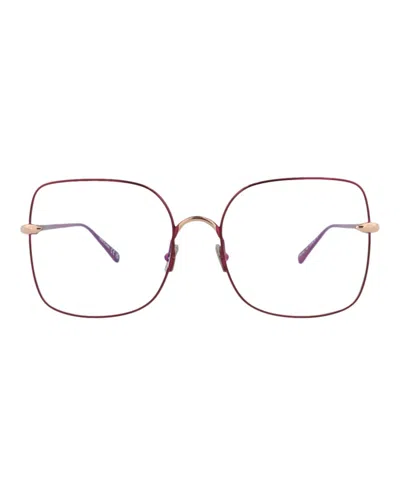 Pre-owned Pomellato Women's  Squareframe Metal Optical Frames In Violet Violet Transparent (pm0108o/30012013/00
