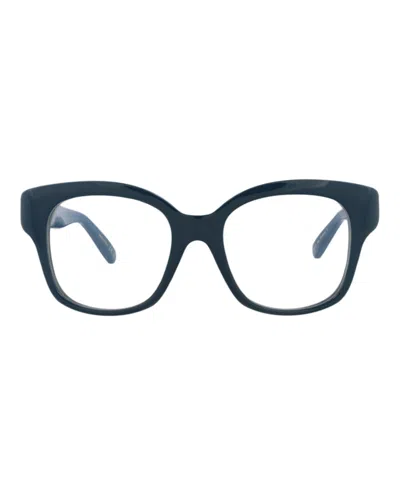 Pre-owned Pomellato Women's  Squareframe Recycled Acetate Optical Frames In Blue Blue Transparent (pm0121o/3001
