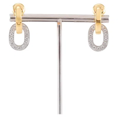 Pre-owned Pomellato Yellow Gold And Diamond Earrings Signed