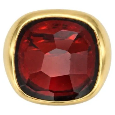 Pre-owned Pomellato Yellow Gold Garnet  Statement Ring