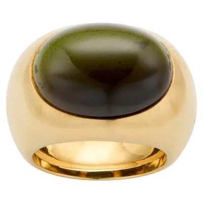 Pre-owned Pomellato Yellow Gold Green Tourmaline  Statement