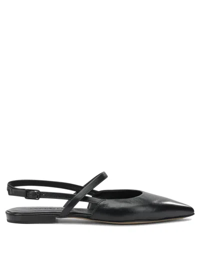 Pomme D'or Ballerine Slingback In Pelle In Black