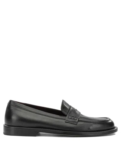 Pomme D'or Black Leather Cow Leather Loafers Slippers