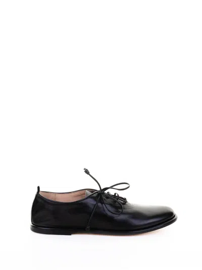 Pomme D'or Black Leather Oxford Shoes With Design