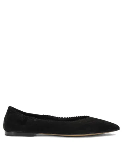 Pomme D'or Black Suede Leather Cow Leather Ballerinas