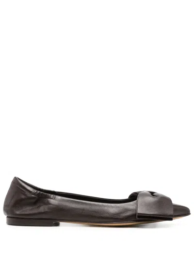Pomme D'or Bow-detail Ballerina Flats In Brown