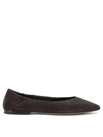 Pomme D'or Brown Suede Leather Cow Leather Ballerinas