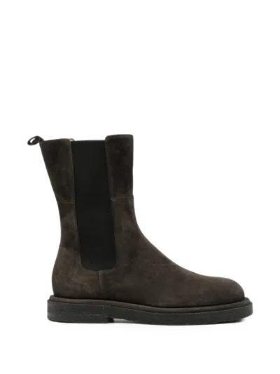 Pomme D'or Elasticated-side Ankle Boots In Brown