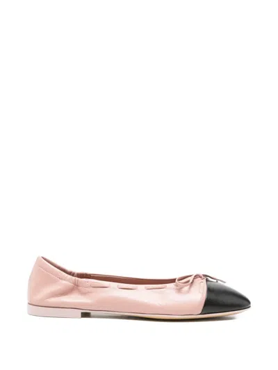 Pomme D'or Georgia Bow-detail Two-tone Ballet Flats In Pink