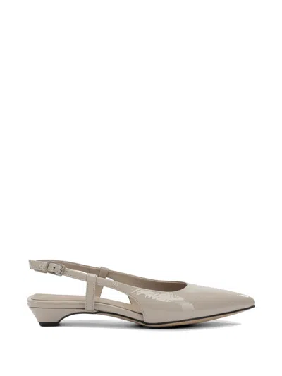 Pomme D'or Greta Patent Leather Slingback Pumps In Neutral